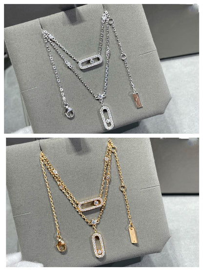 [⭐Renara]MOVE 2 ROW DIAMOND NECKLACE