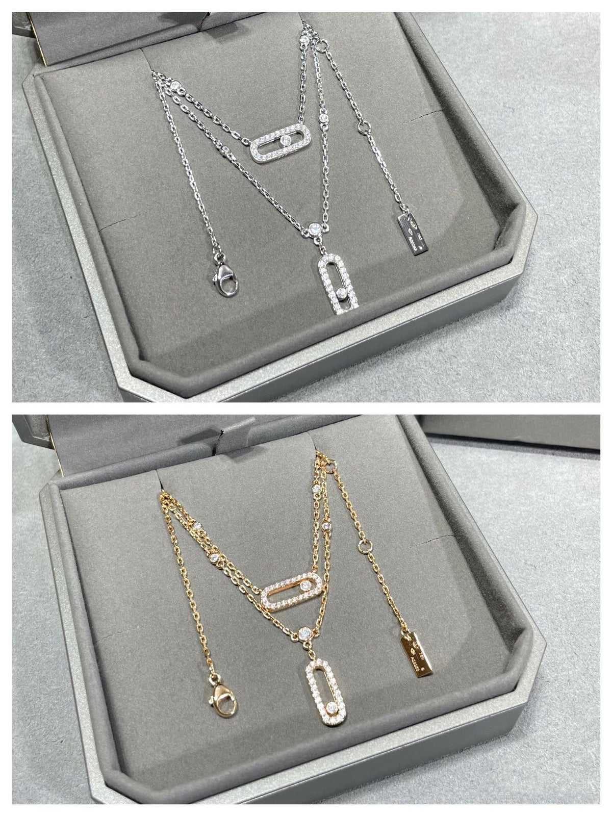 [⭐Renara]MOVE 2 ROW DIAMOND NECKLACE