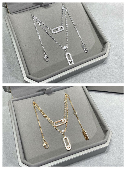 [⭐Renara]MOVE 2 ROW DIAMOND NECKLACE