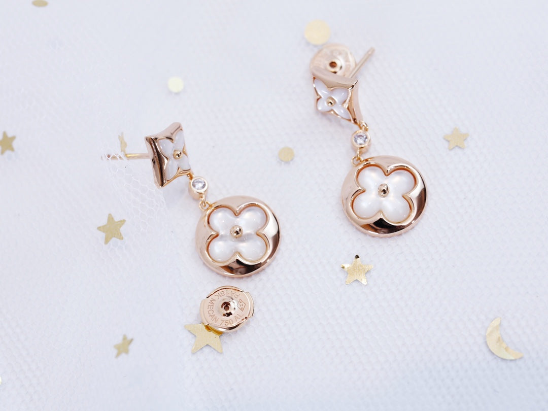 [⭐Renara]STAR AND SUN PINK GOLD MOP DROP EARRINGS