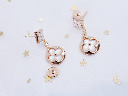 [⭐Renara]STAR AND SUN PINK GOLD MOP DROP EARRINGS