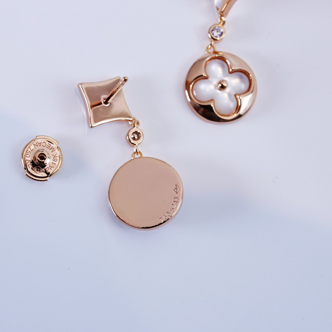 [⭐Renara]STAR AND SUN PINK GOLD MOP DROP EARRINGS