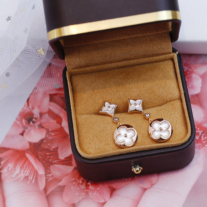 [⭐Renara]STAR AND SUN PINK GOLD MOP DROP EARRINGS