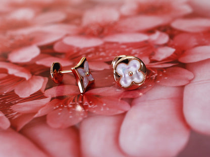 [⭐Renara]STAR AND SUN PINK GOLD MOP STUD EARRINGS