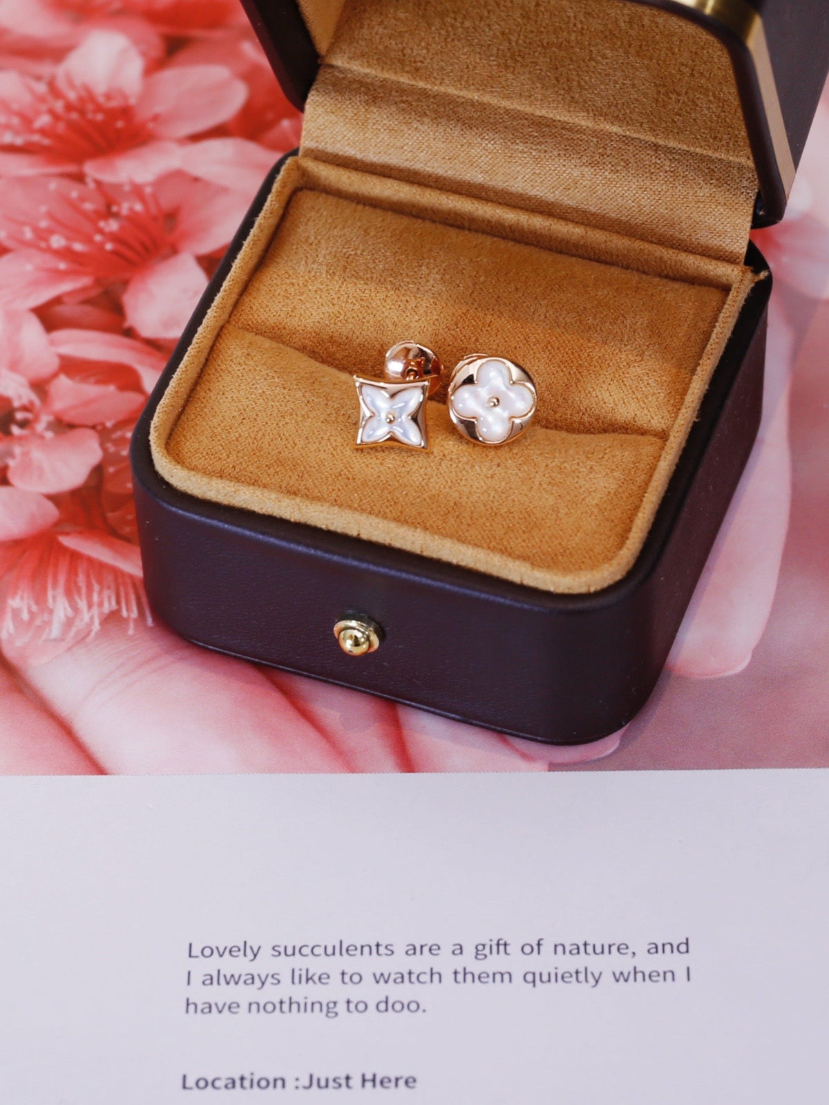 [⭐Renara]STAR AND SUN PINK GOLD MOP STUD EARRINGS