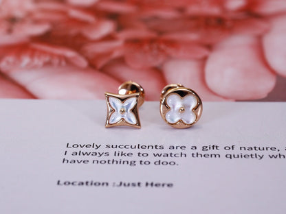 [⭐Renara]STAR AND SUN PINK GOLD MOP STUD EARRINGS