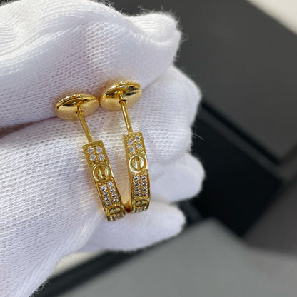 [⭐Renara]LOVE DIAMOND GOLD HOOP EARRINGS