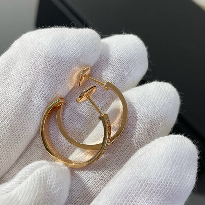[⭐Renara]LOVE DIAMOND PINK GOLD HOOP EARRINGS