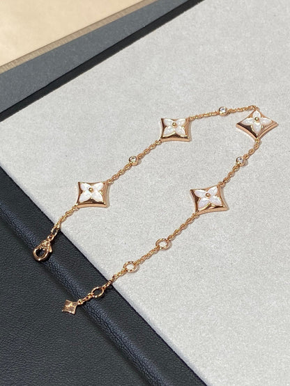 [⭐Renara]STAR 4 MOTIF MOP DIAMOND PINK GOLD BRACELET