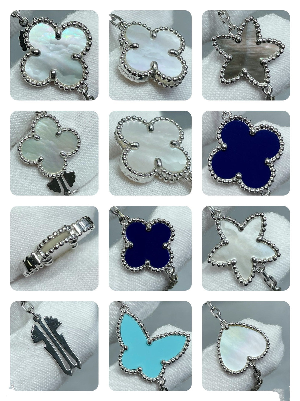 [⭐Renara]LUCKY CLOVER SILVER 11 MOTIF NECKLACE