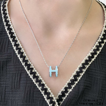 [⭐Renara]POP H SKY BLUE NECKLACE