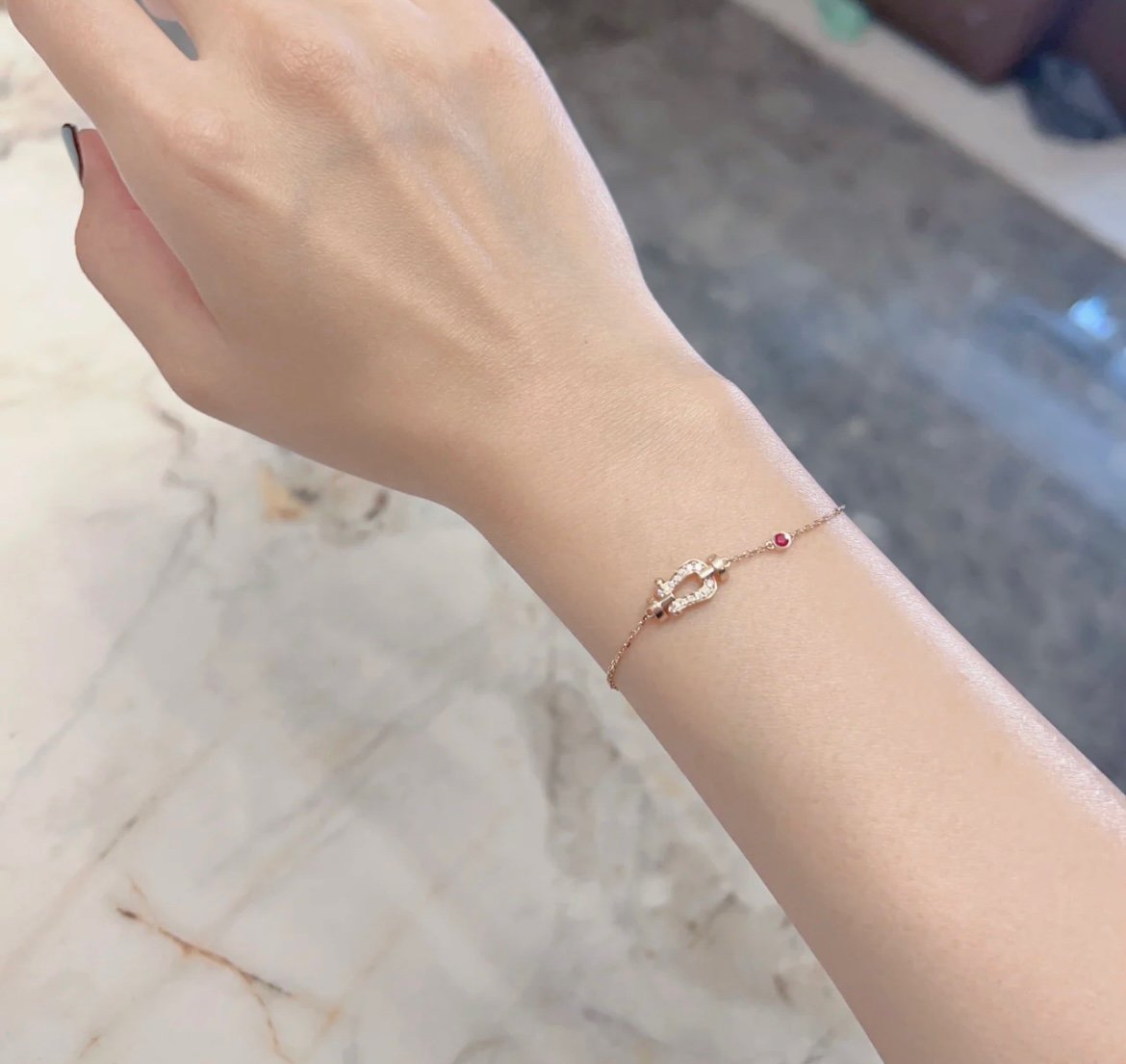 [⭐Renara]FORCE 10 DIAMOND CHAIN LINK PINK GOLD BRACELET