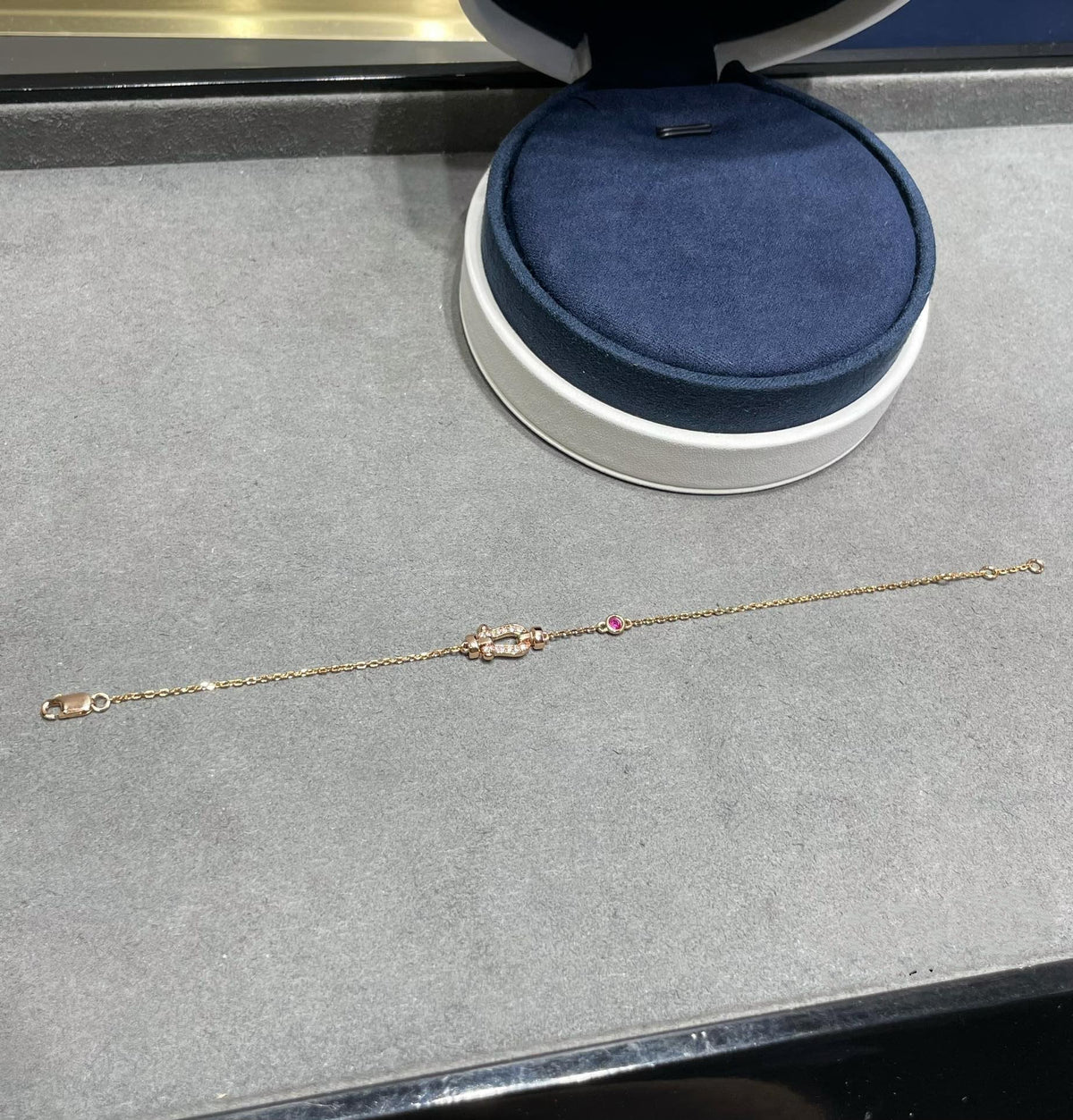 [⭐Renara]FORCE 10 DIAMOND CHAIN LINK PINK GOLD BRACELET