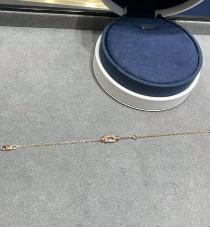 [⭐Renara]FORCE 10 DIAMOND CHAIN LINK PINK GOLD BRACELET