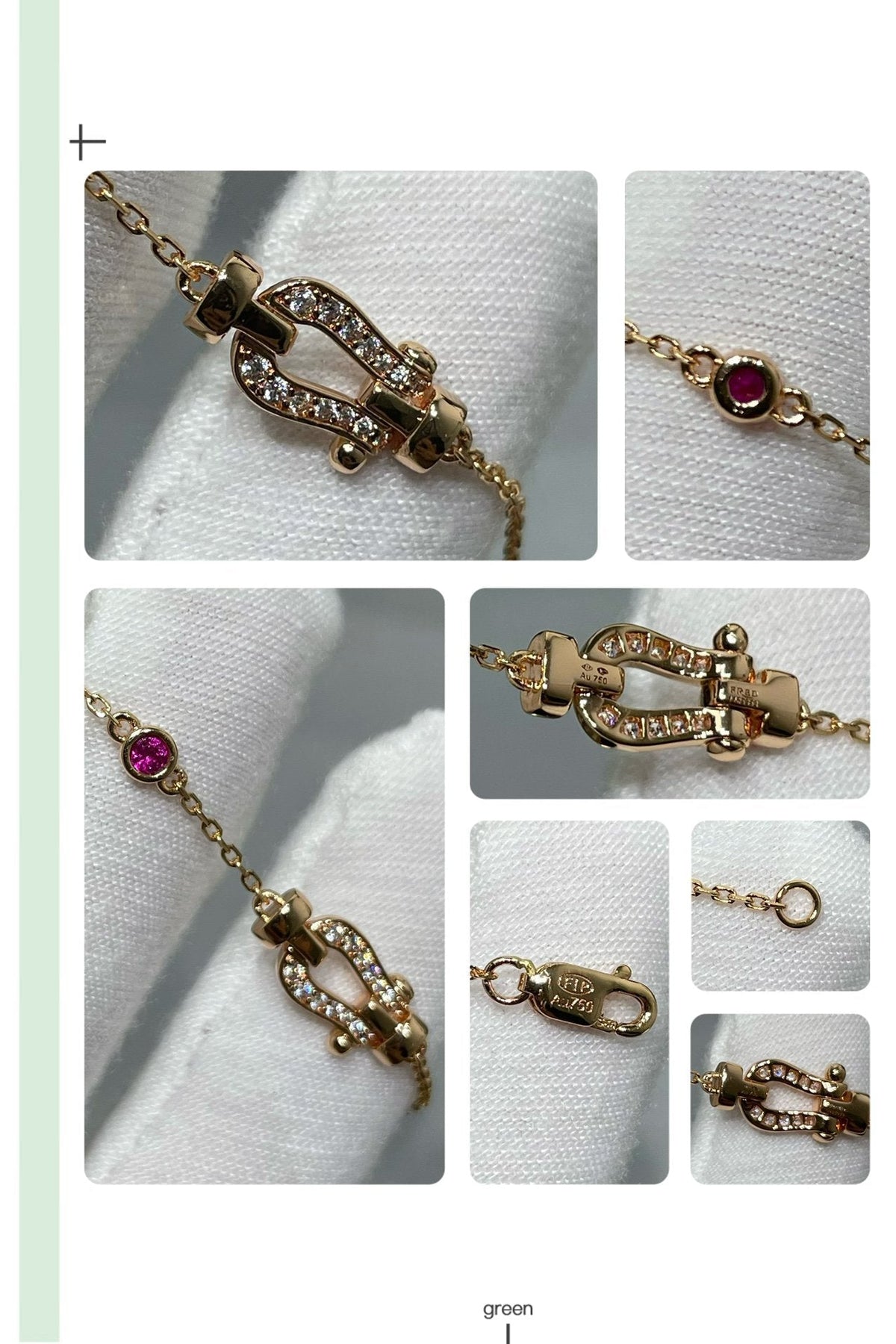 [⭐Renara]FORCE 10 DIAMOND CHAIN LINK PINK GOLD BRACELET