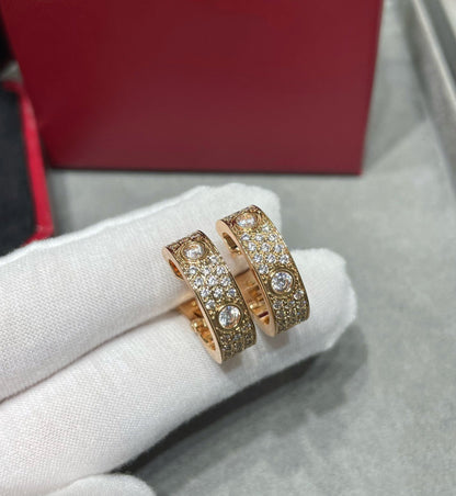 [⭐Renara]LOVE 5.5MM DIAMOND PAVED EARRINGS