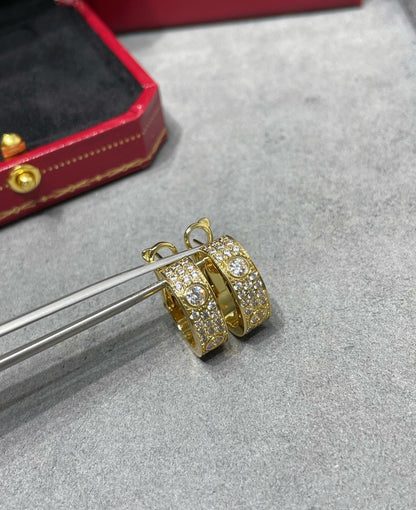 [⭐Renara]LOVE 5.5MM DIAMOND PAVED EARRINGS