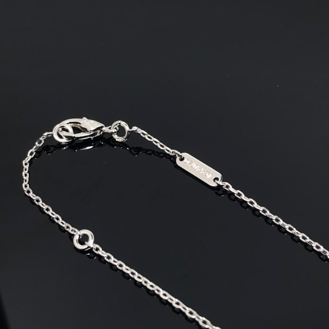 [⭐Renara]CLOVER PIETERSITE SILVER LONG NECKLACE