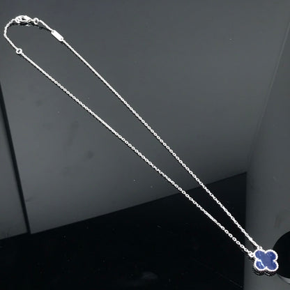 [⭐Renara]CLOVER PIETERSITE SILVER LONG NECKLACE