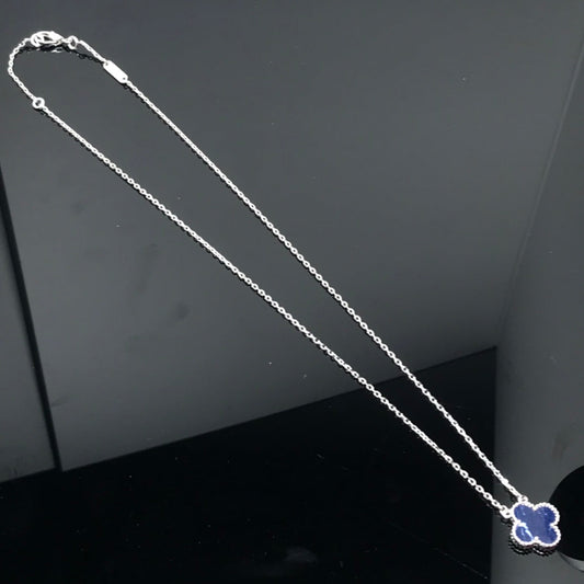 [⭐Renara]CLOVER PIETERSITE SILVER LONG NECKLACE
