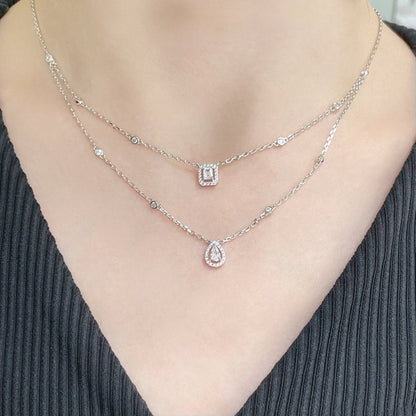 [⭐Renara]MY TWIN 2 ROW DIAMOND NECKLACE