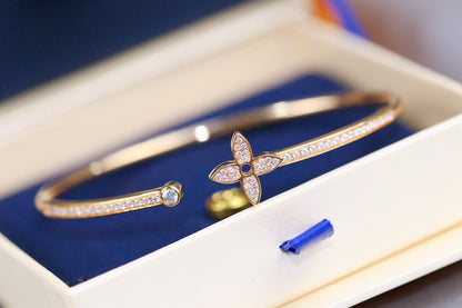 [⭐Renara]IDYLLE PINK GOLD OPEN BRACELET DIAMOND PAVED