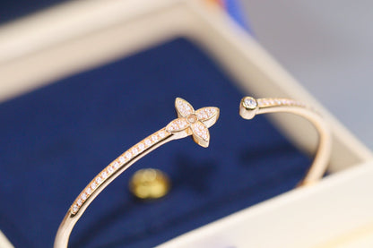 [⭐Renara]IDYLLE PINK GOLD OPEN BRACELET DIAMOND PAVED