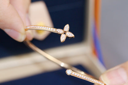 [⭐Renara]IDYLLE PINK GOLD OPEN BRACELET DIAMOND PAVED