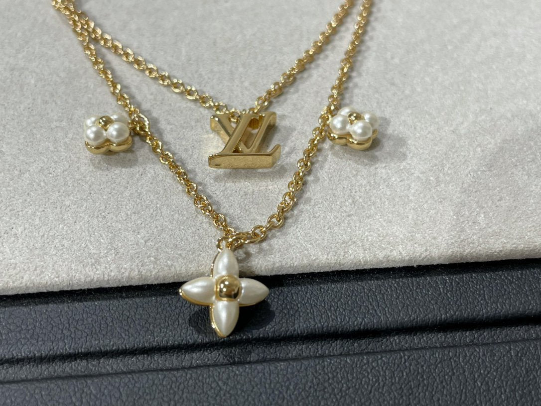 [⭐Renara]FLOWERGRAM GOLD MOP DOUBLE ROW NECKLACE