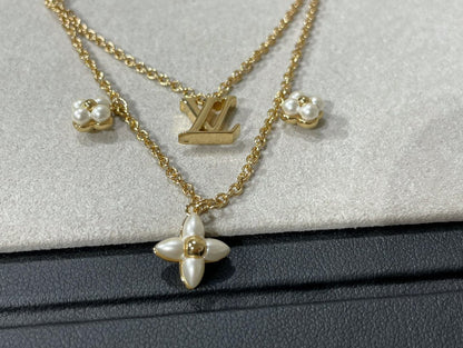 [⭐Renara]FLOWERGRAM GOLD MOP DOUBLE ROW NECKLACE