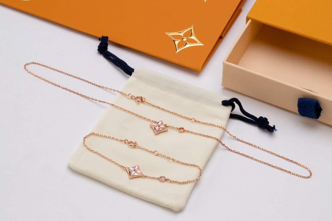 [⭐Renara]STAR PINK MOP 1 DIAMOND PINK GOLD NECKLACE