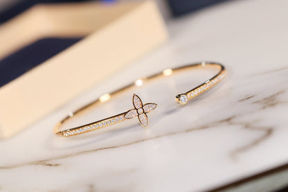 [⭐Renara]IDYLLE GOLD OPEN BRACELET DIAMOND PAVED