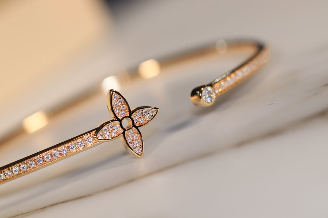 [⭐Renara]IDYLLE GOLD OPEN BRACELET DIAMOND PAVED