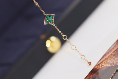 [⭐Renara]STAR AND SUN 4 MOTIF PINK GOLD MALACHITE BRACELET