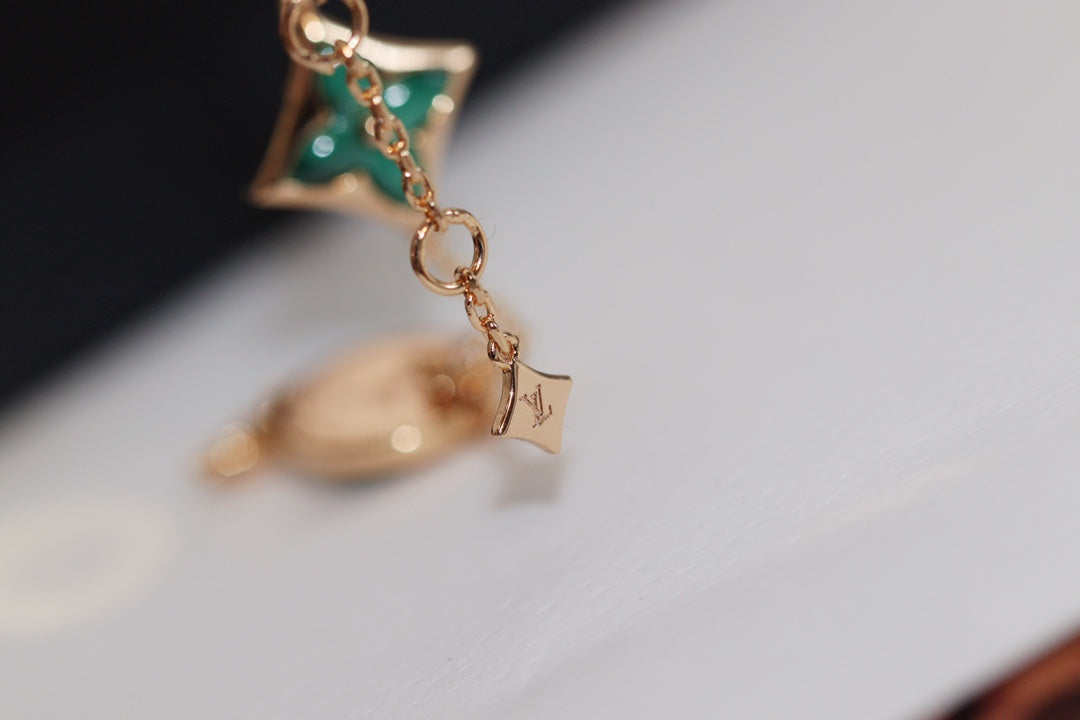 [⭐Renara]STAR AND SUN 4 MOTIF PINK GOLD MALACHITE BRACELET