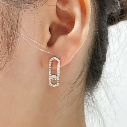 [⭐Renara]MOVE UNO STUD DIAMOND PAVED EARRINGS