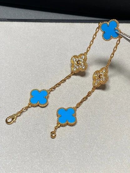 [⭐Renara] CLOVER 5 MOTIF BLUE AGATE BRACELET COLLECTION