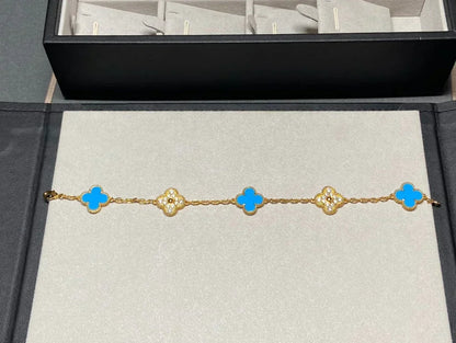 [⭐Renara] CLOVER 5 MOTIF BLUE AGATE BRACELET COLLECTION