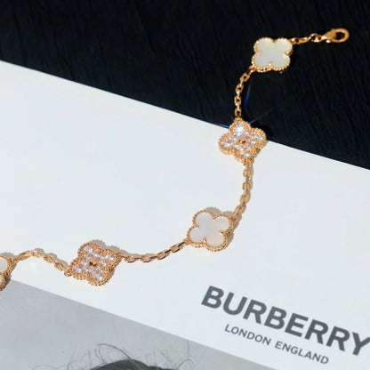[⭐Renara]CLOVER WHITE PEARL MOP 5 MOTIF BRACELET COLLECTION