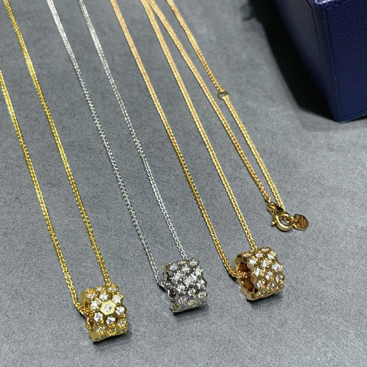 [⭐Renara]BEE LOVE DIAMOND PAVED 3 ROW NECKLACE