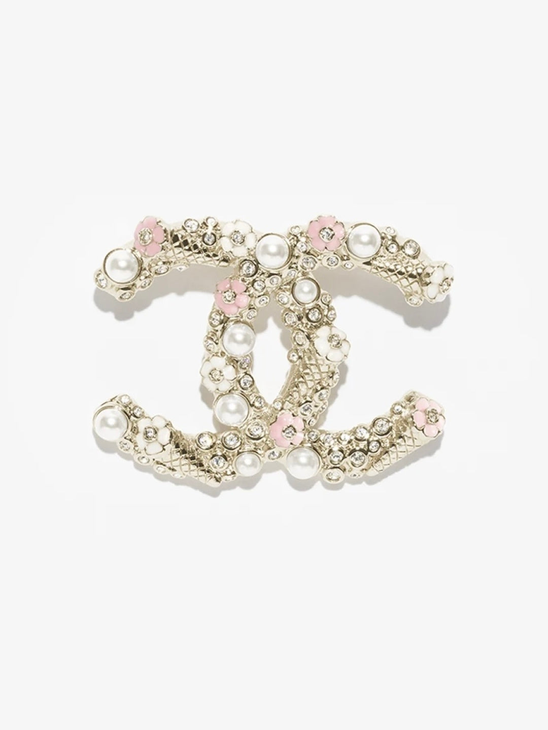 [⭐Renara]26C Pink-White Enamel Ice Cream Cone Double C Brooch