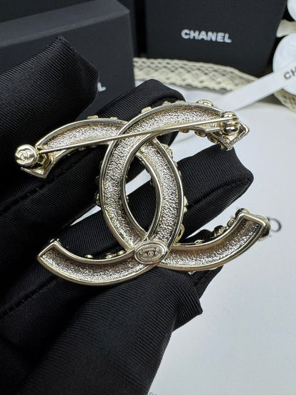 [⭐Renara]26C Pink-White Enamel Ice Cream Cone Double C Brooch