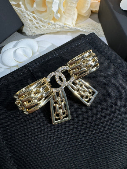 [⭐Renara]25K Hollow Bow Brooch