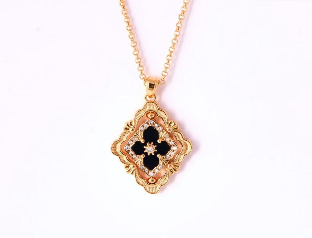[⭐Renara] B.C.L ENAMEL ROTATING SINGLE-DIAMOND NECKLACE（Various colors）