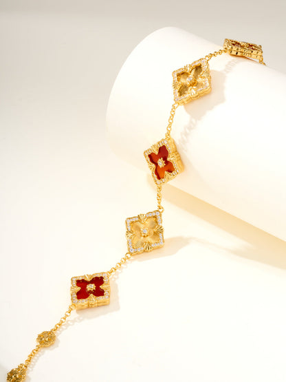 [⭐Renara]B.C.L ENAMELED Five-Flower Bracelet（Various Colors) BIG SIZE