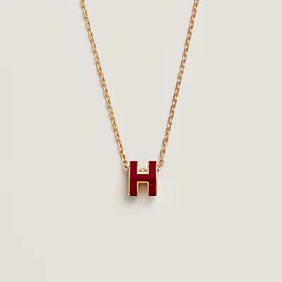 [⭐Renara]HM CLIC RED ENAMEL GOLD NECKLACE
