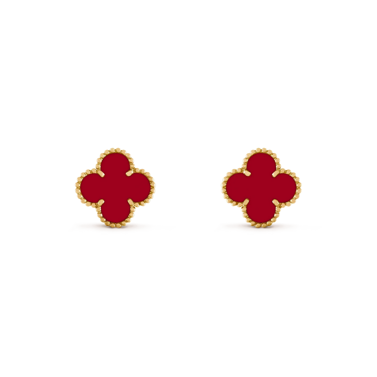 [⭐Renara]CLOVER MEDIUM 1 MOTIFS CARNELIAN  EARRINGS