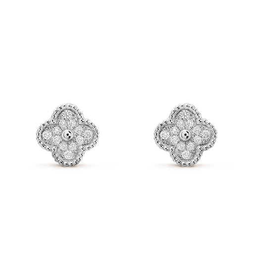 [⭐Renara]CLOVER MINI DIAMOND STUD EARRINGS
