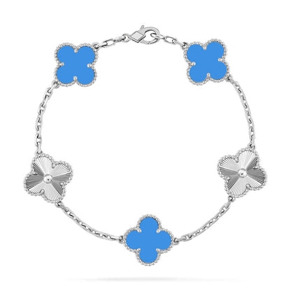 [⭐Renara] CLOVER 5 MOTIF BLUE AGATE BRACELET COLLECTION