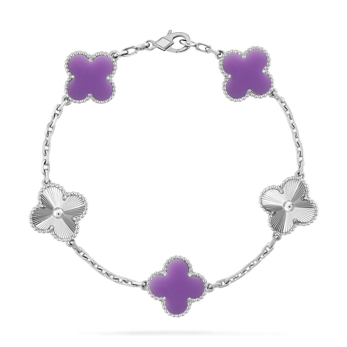 [⭐Renara]CLOVER 5 MOTIF LIGHT PURPLE BRACELET COLLECTION